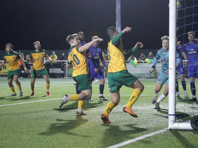 Action, celebration and fans' images from Horsham FC beating Margate 4-0 to win the Velocity Trophy / Pictures: John Lines for Horsham FC