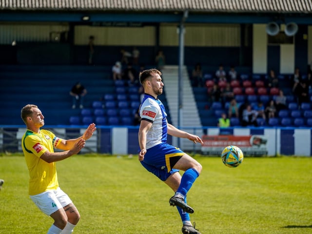 Action from Haywards Heath's 0-0 draw with Corinthian - from which a point proved enough to secure an Isthmian south east division play-off place / Picture: Ray Turner