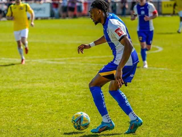 Action from Haywards Heath's 0-0 draw with Corinthian - from which a point proved enough to secure an Isthmian south east division play-off place / Picture: Ray Turner