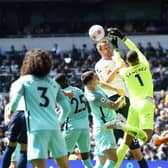 Tottenham's Harry Kane was denied time and space by the Brighton defence and midfield as the Seagulls enjoyed a 1-0 victory at the Tottenham Hotspur Stadium PICTURE: JON RIGBY