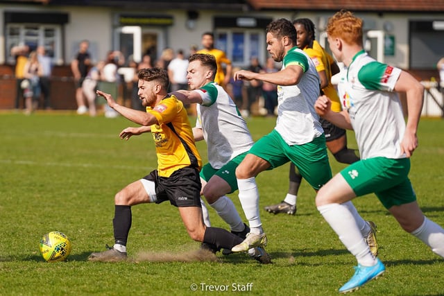 Action from the Rocks' 3-1 Isthmian premier win at Merstham / Pictures: Lyn Phillips and Trevor Staff