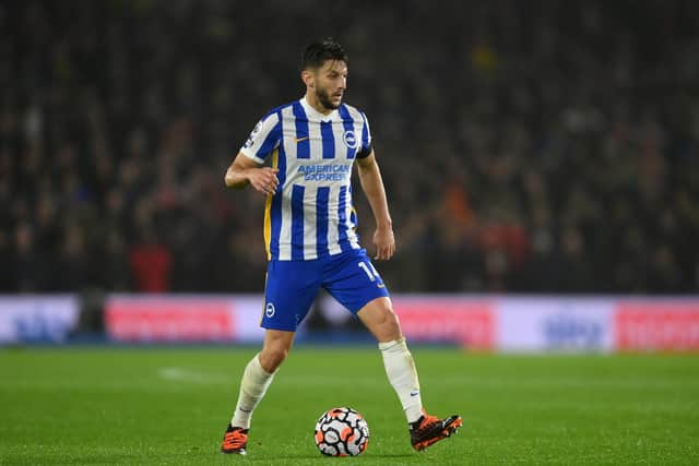 Brighton midfielder Adam Lallana said he will be hoping to do his former club, Liverpool, a favour by beating Manchester City. (Photo by Mike Hewitt/Getty Images)