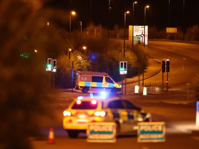 Emergency services at the scene of the collision in Broadbridge Heath, Horsham. Picture by Eddie Mitchell SUS-220418-111645001