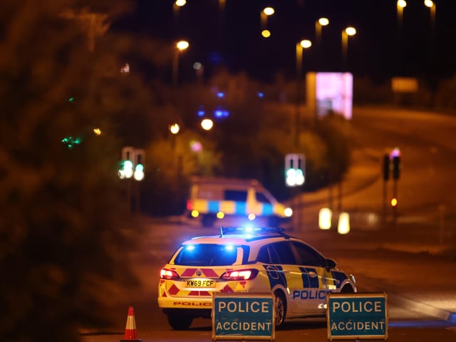 Emergency services at the scene of the collision in Broadbridge Heath, Horsham. Picture by Eddie Mitchell SUS-220418-111657001