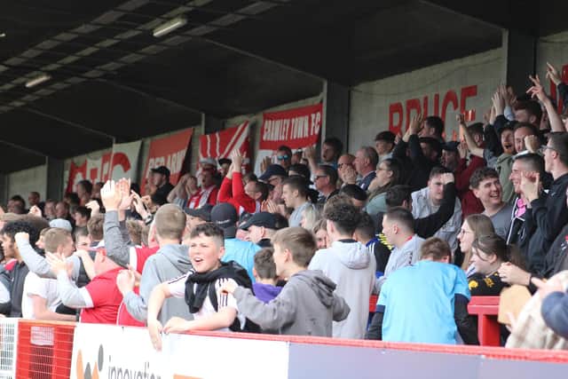 Reds fans at the Walsall game on Easter Monday. Picture by Cory Pickford