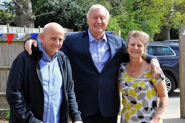 Chris Tarrant opened an extension to the Phoenix Stroke Club's clubhouse, in Horsham. Pic S Robards SR2204144