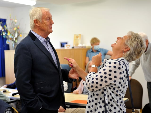 Chris Tarrant opened an extension to the Phoenix Stroke Club's clubhouse, in Horsham. Pic S Robards SR2204144
