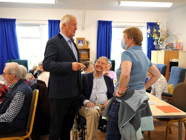 Chris Tarrant opened an extension to the Phoenix Stroke Club's clubhouse, in Horsham. Pic S Robards SR2204144