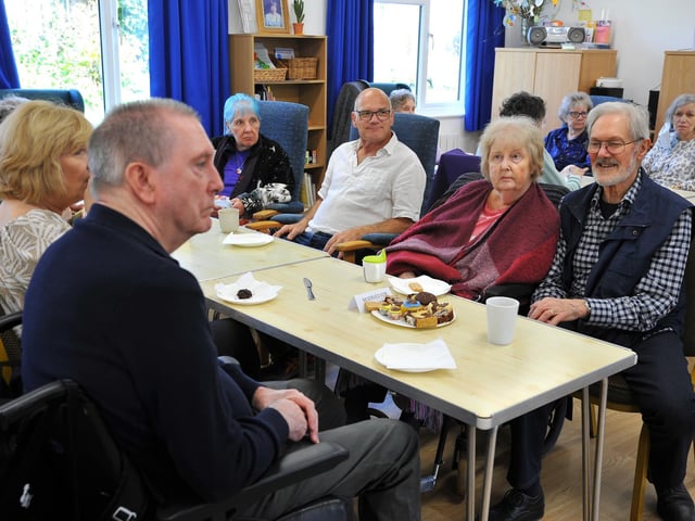 Chris Tarrant opened an extension to the Phoenix Stroke Club's clubhouse, in Horsham. Pic S Robards SR2204144
