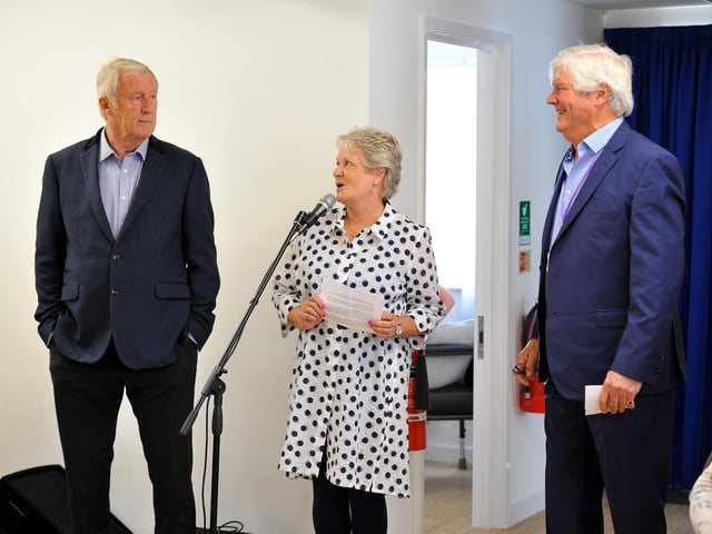 Chris Tarrant opened an extension to the Phoenix Stroke Club's clubhouse, in Horsham. Pic S Robards SR2204144