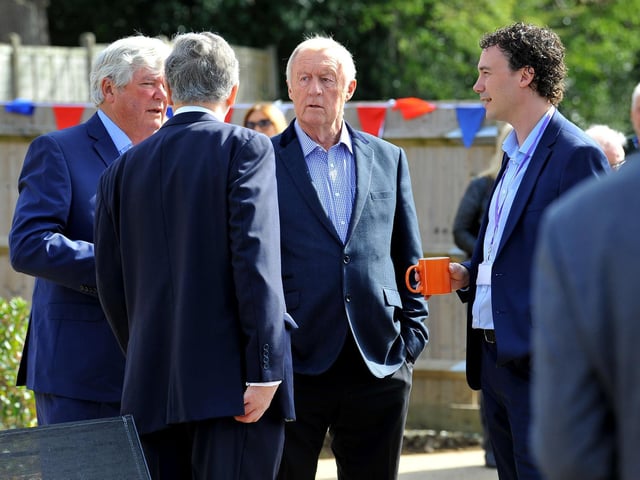 Chris Tarrant opened an extension to the Phoenix Stroke Club's clubhouse, in Horsham. Pic S Robards SR2204144