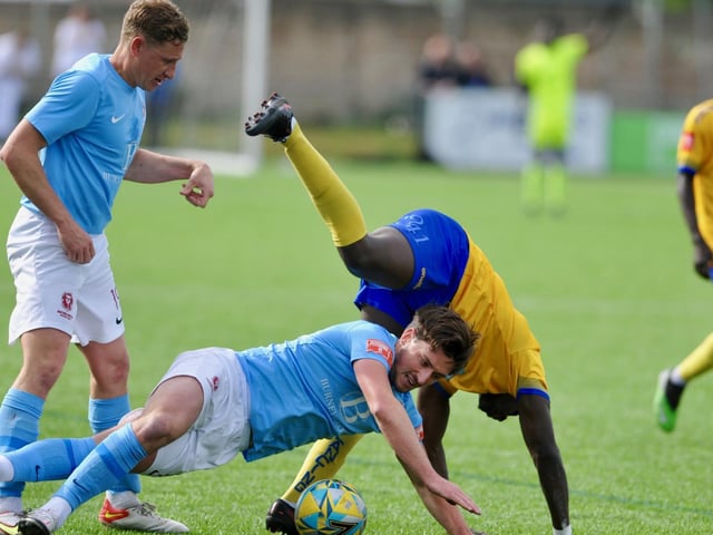 Action from Hastings United's 2-0 win at Lancing in the Isthmian south east division at Culver Road on Easter Monday / Picture: Stephen Goodger