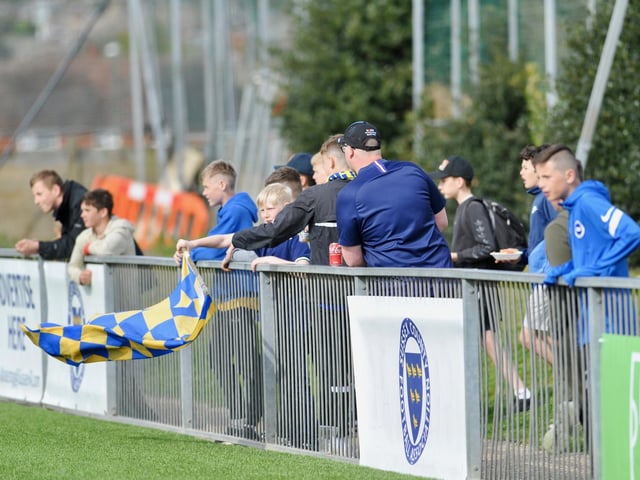 Action from Hastings United's 2-0 win at Lancing in the Isthmian south east division at Culver Road on Easter Monday / Picture: Stephen Goodger