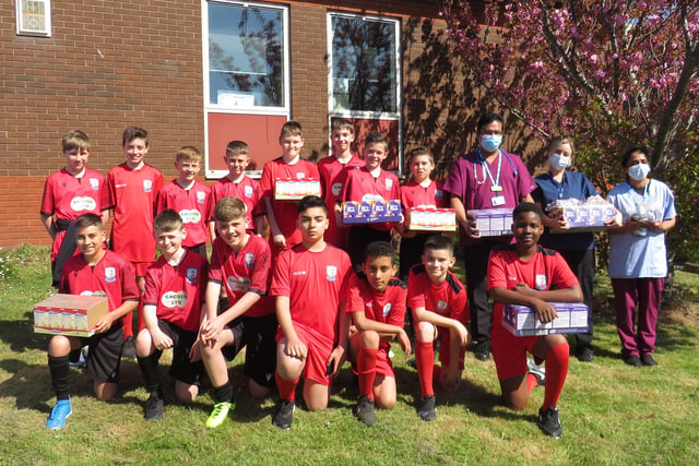Newly-formed AFC Langney Youth Football Club visited Eastbourne District General Hospital on Good Friday to donate 100 Easter Eggs, notepads and pens to the children’s ward and its staff. Players, parents and officials from the under-13 squad for the 2022/23 season visited the hospital to present their donation outside the ward. Club spokesperson Lee Hall said: "Young football players, as in all walks of life, from time to time will get injuries. It is only with the wonderful work of our NHS that we are able to receive amazing treatment and ongoing care that enables us to recover and return to the playing field. We would therefore like to say a massive thank you to the doctors, nurses and care staff of the DGH for their work." For information about AFC Langney Youth Football Club, please visit www.afclangney.com SUS-220420-113600001