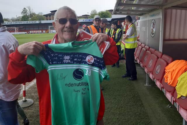 Ron Spraget was given a signed training shirt