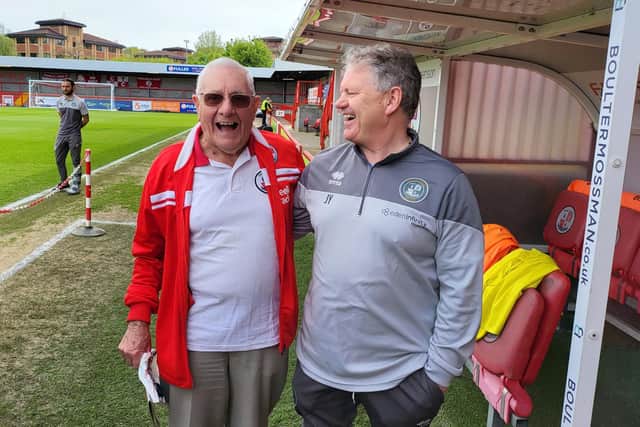 Ron Spraget with Crawley Town boss John Yems