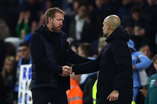 Pep Guardiola saw his side to victory against Brighton last night and move back to the top of the Premier League table