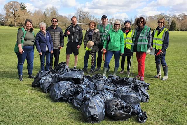 Volunteers with Sally Sanderson (second from right) after the clean up