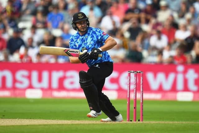 Luke Wright batting for the Sharks in 2021 Blast finals day / Picture: Getty