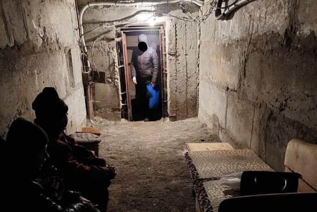 The basement where Irina Nahorna and her son Yaroslav were hiding SUS-220421-102856001