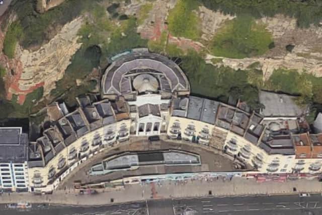 Aerial view of Pelham Crescent (Google Maps)
