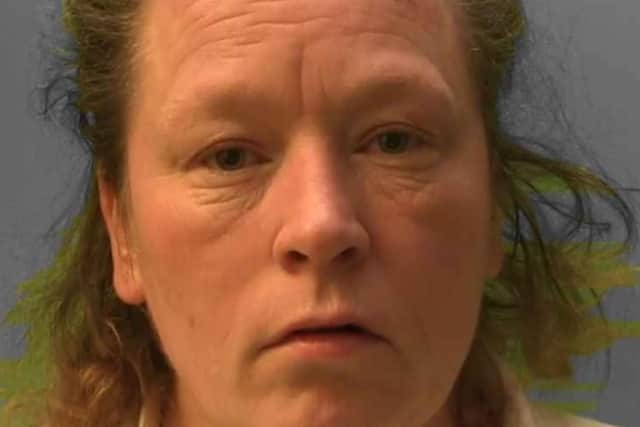 Amy Winter, 42, of Trefoil Crescent in Crawley, forced police, firefighters and paramedics to an address in Surrey Street, Brighton, on Christmas Eve in 2020, where they were threatened and assaulted. Pictures courtesy of Sussex Police