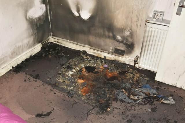 Sussex Police found bedding had been set alight inside, which they extinguished. But as they were leaving, firefighters noticed flames through an internal window