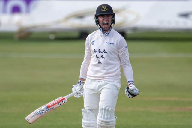 Tom Haines celebrates at Derby / Picture: Sussex Cricket