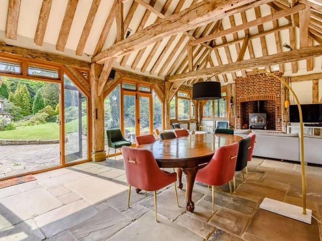 The separate barn has a fitted bar. Picture: Strutt & Parker - Horsham.