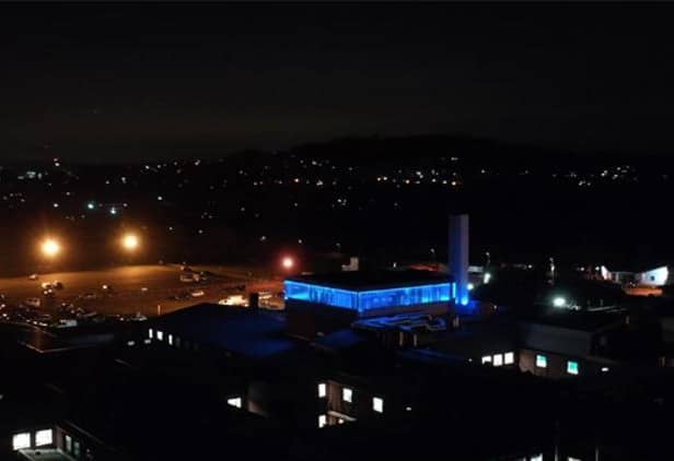 East Surrey Hospital turns blue.