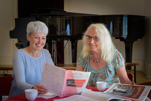 Recovery Choir: Paula on the left and Hilary is on the right - pic by Richard Ryder