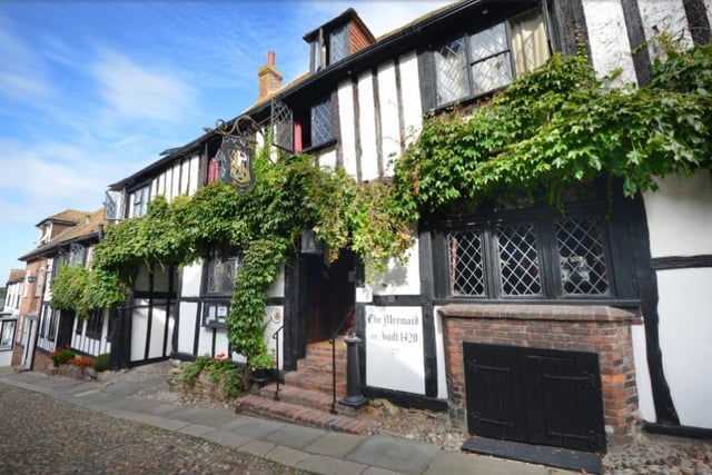 The Mermaid Inn, Rye: this 15th-century building is said to have a spirit in almost every room, including a white lady, a man who lost a duel, and the ghost of the wife of notorious smuggler George Gray.