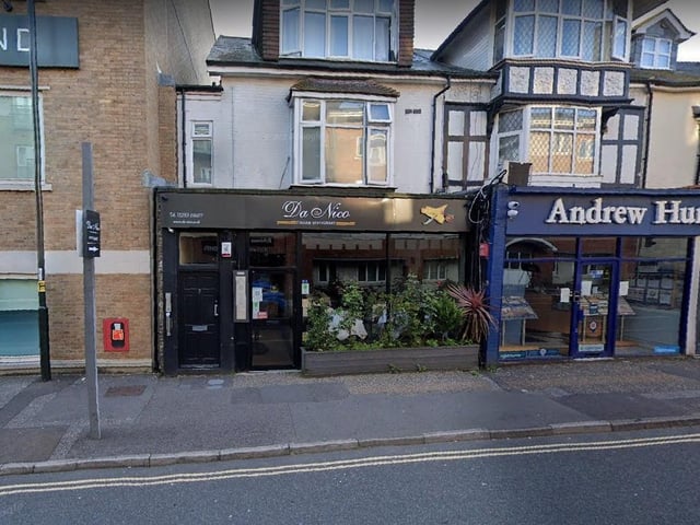 Da Nico Italian Restaurant.7 High Street, Crawley, RH10 1BH.4.5 stars on Trip Advisor. One review said: "Real Italian Food" and another said "a must visit if you love Italian food".Photo from Google Maps and details from Trip Advisor.