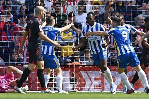Brighton striker Danny Welbeck fired Albion into the lead against Southampton in the Premier League at the Amex Stadium