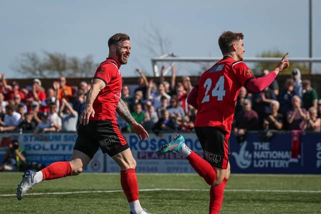 There have been plenty of scenes like this at Priory Lane this season - and they've put Eastbourne Borough in the play-offs / Picture: Andy Pelling