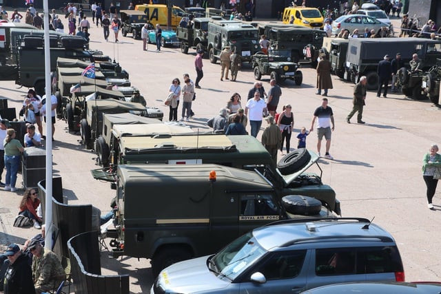 Military Vehicle Run in Hastings Old Town. Photo by Roberts Photographic. SUS-220425-070007001