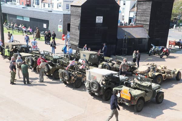 Military Vehicle Run in Hastings Old Town. Photo by Roberts Photographic. SUS-220425-070027001