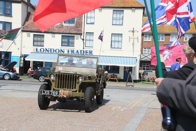 Military Vehicle Run in Hastings Old Town. Photo by Roberts Photographic. SUS-220425-070310001