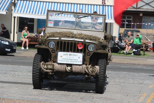 Military Vehicle Run in Hastings Old Town. Photo by Roberts Photographic. SUS-220425-070248001