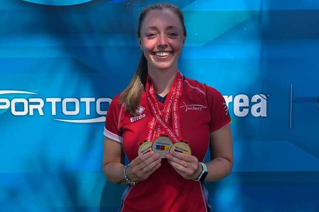 Bryony Pitman with her medals / Picture: Archery GB