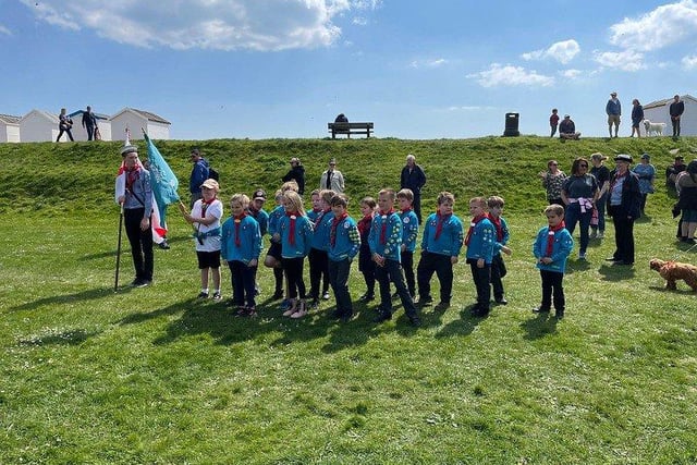 Beavers, Cubs, Scouts, Explorers and leaders from 8th Worthing Sea Scout Group took part in the Promise Day Walk 2022 to celebrate St George’s Day