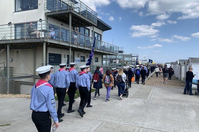 Beavers, Cubs, Scouts, Explorers and leaders from 8th Worthing Sea Scout Group took part in the Promise Day Walk 2022 to celebrate St George’s Day