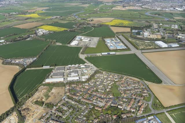 Aerial view of Ford Airfield development site
