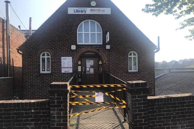 Hollington Library, in Battle Road, was closed on Friday (April 22) to allow repairs to be made to the main walkway. It has now been re-opened. Picture by Daniel Burton. SUS-220426-094026001