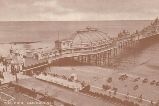 Eastbourne Pier, showing the then newly-built Blue Room, which was lost to fire in 2015