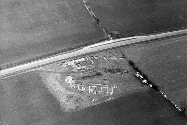 Aerial view of the Chilgrove I villa excavation site