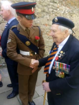 Robert Piper, a Légion d’honneur recipient and member of the Royal Sussex Regiment, took part in the parade which took place on Saturday, SUS-220426-112416001