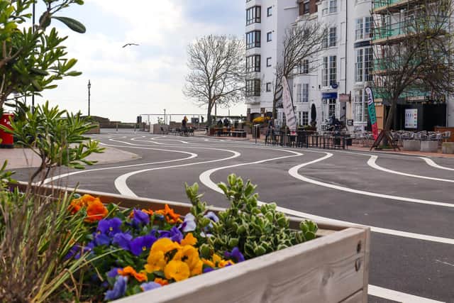 An 'array of colourful plants and shrubs', as well as decorative street lighting and new seating areas are 'set to brighten up' Montague Place. Photo: Adur and Worthing Councils