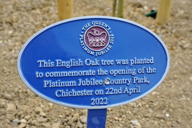A plaque commemorating the opening of Chichester's new park.
