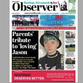 Today's front page of the Hastings, St Leonards and Rye Observer SUS-220428-124625001